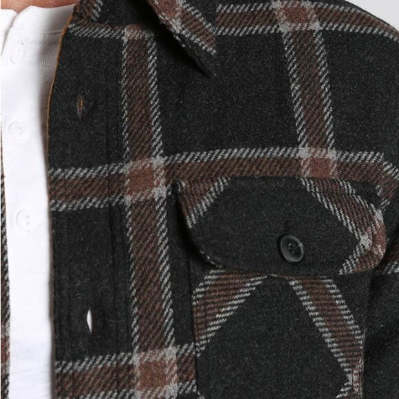 Jachs New York Men's Sherpa Lined Wool Blend Shirt Jacket Size L - Picture 9 of 11